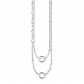 THOMAS SABO DOUBLE CHAIN CHARM CARRIER NECKLACE