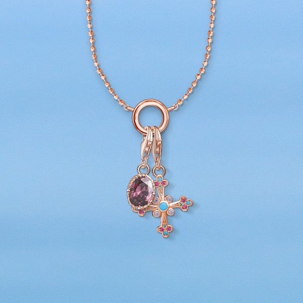 THOMAS SABO CHARM CARRIER NECKLACE ROSE GOLD PLATED