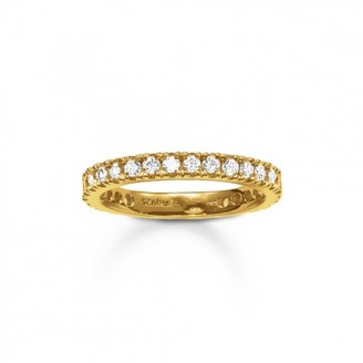 THOMAS SABO GOLD-PLATED RING WITH ZIRCONS
