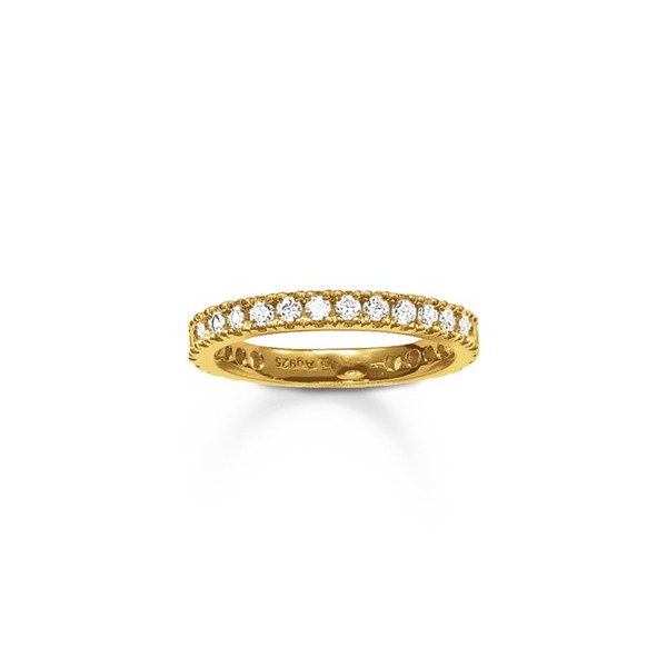 THOMAS SABO GOLD-PLATED RING WITH ZIRCONS