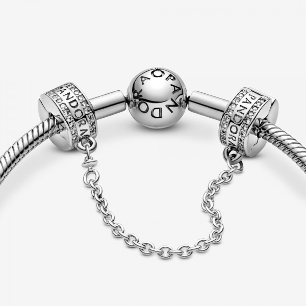 Pandora Logo Safety Chain Clip Charm