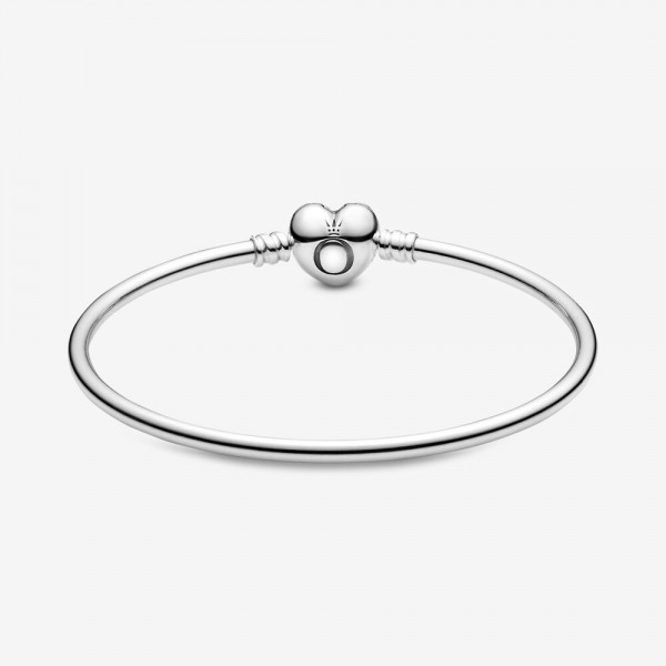 Pulsera Moments en plata de ley con cierre Corazón para charms