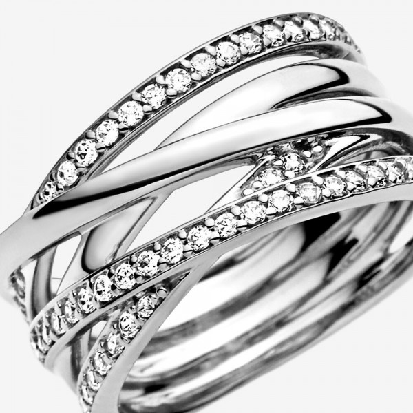 Sparkling & Polished Lines Ring