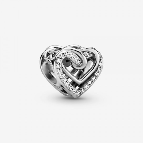 Sparkling Entwined Hearts Charm