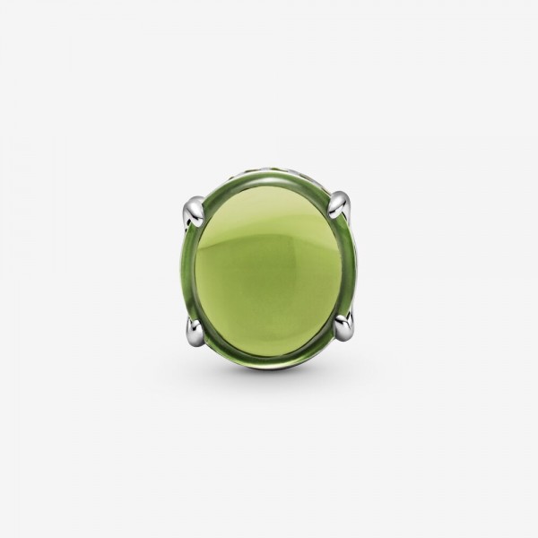 Green Oval Cabochon Charm