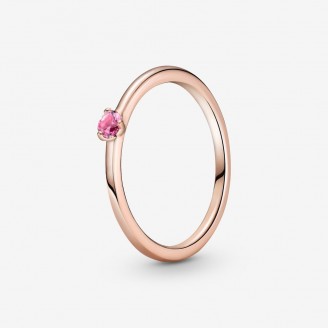 Pink Solitaire Ring