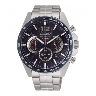 Seiko Neo Sports Quartz Chronograph Blue Bezel Watch