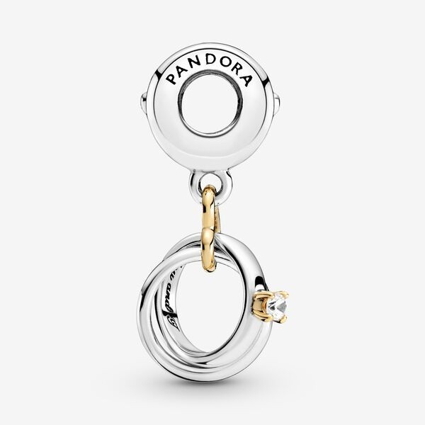Two-tone Wedding Rings Dangle Charm