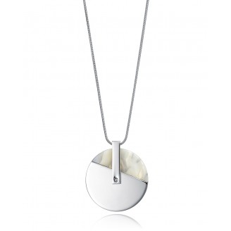Viceroy pearl steel circle necklace