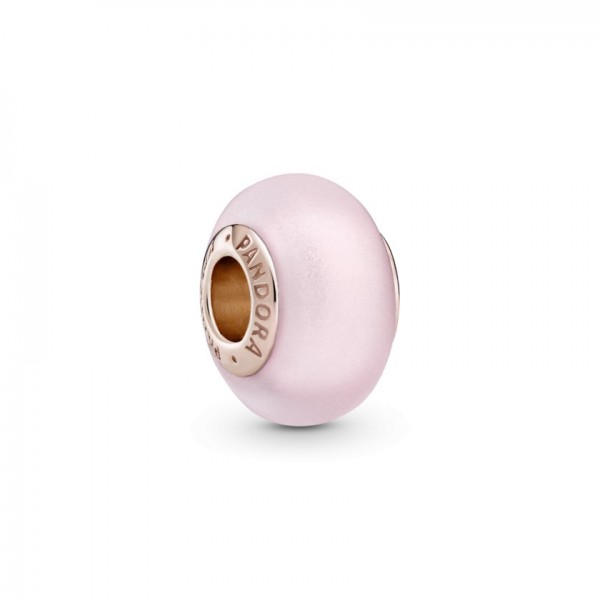 Charm in Pandora Rose Matte Pink Murano Glass