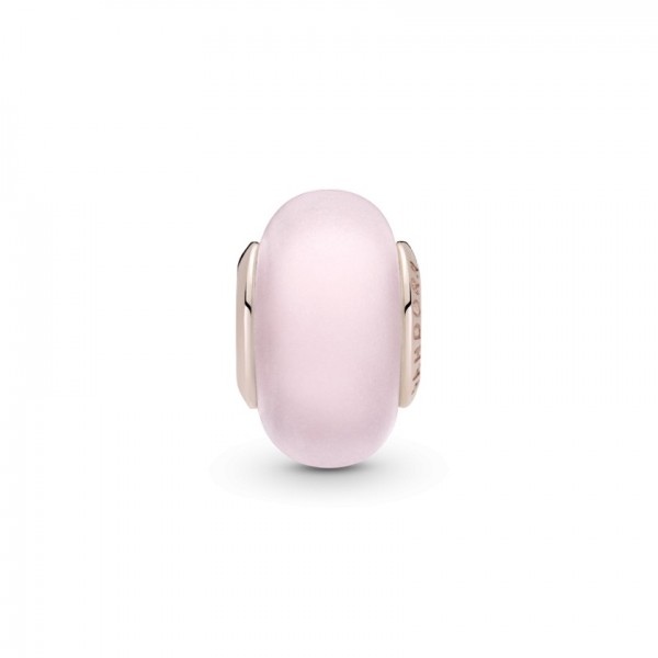 Charm in Pandora Rose Matte Pink Murano Glass