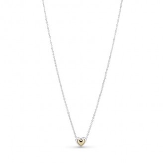 Golden Dome Heart Necklace