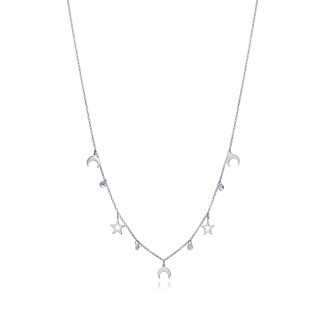 Viceroy Kiss steel necklace with stars, moons and zircons