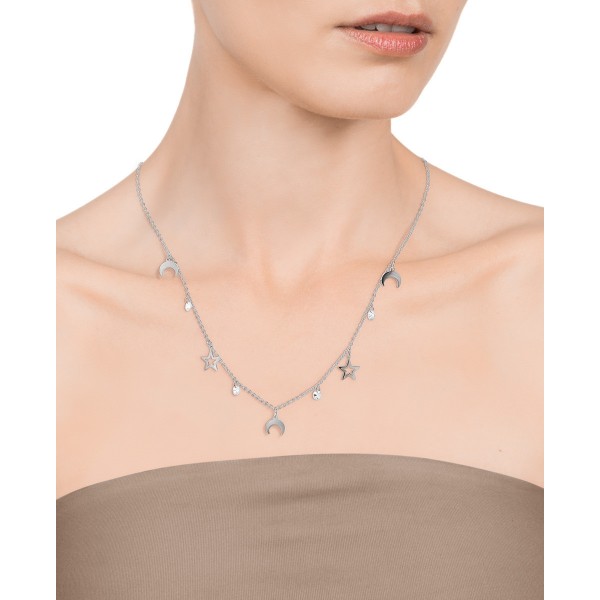 Viceroy Kiss steel necklace with stars, moons and zircons