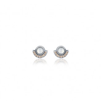 Silver, chalcedony and zirconia earrings