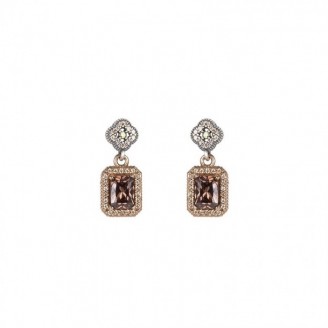 Silver earrings with rose gold bath and zircons
