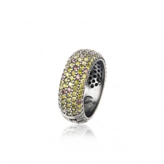Silver and zirconia ring