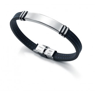 Viceroy Fashion steel and rubber bracelet with blue stitching