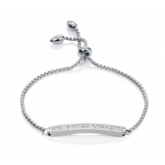 Steel bracelet with shiny motifs