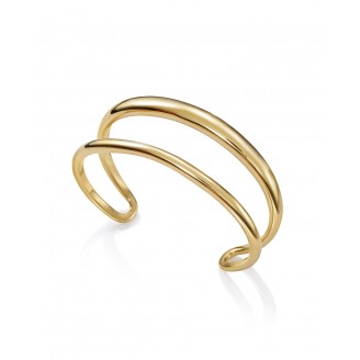 Viceroy Air bracelet in gold steel double rounded hoops, one thick and one thin