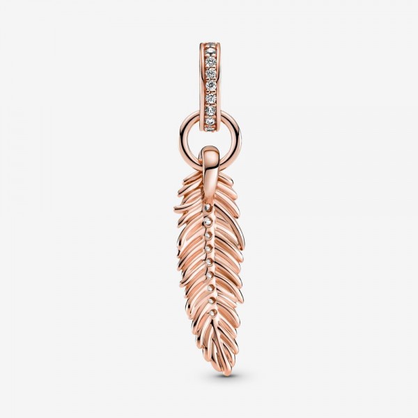 Sparkling Feather Dangle Charm