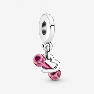 Charm Colgante Mancuerna y Corazón
