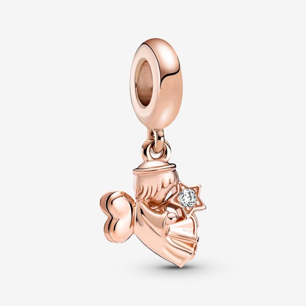 Angel Pendant Charm with Heart Wings