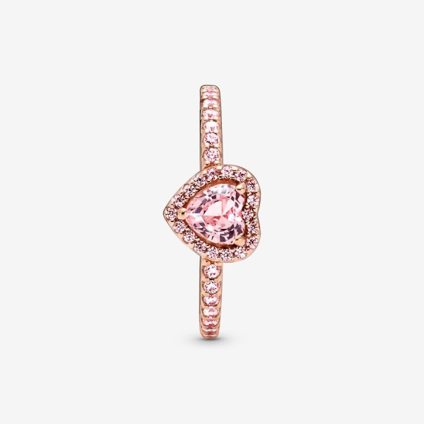 Pink Raised Shiny Heart Ring