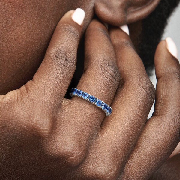 Blue Shiny Eternity Ring