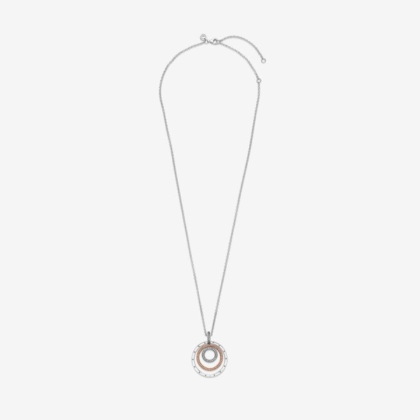 Two Tone Circles Pendant Necklace