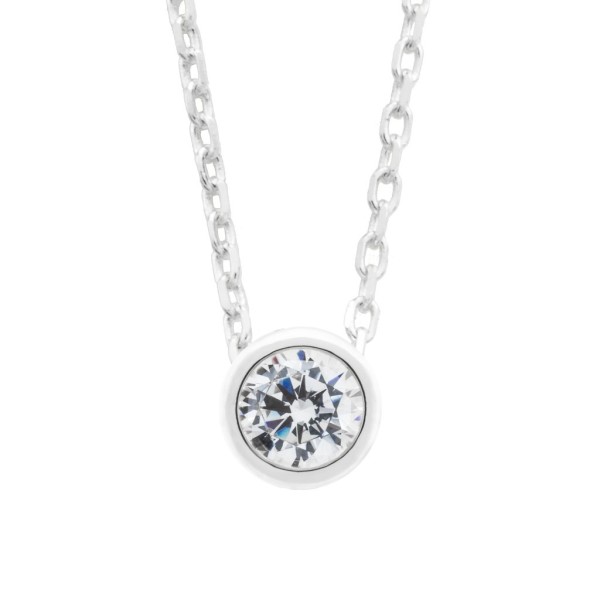 Silver necklace with zirconia
