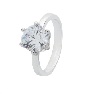 Silver solitaire ring with...