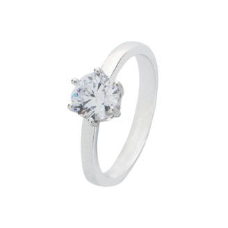 Silver solitaire ring with...