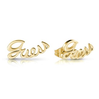 PLATED GUESS LOGO EARRINGS