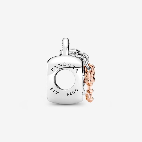 Charm Candado Mickey y Minnie Mouse de Disney