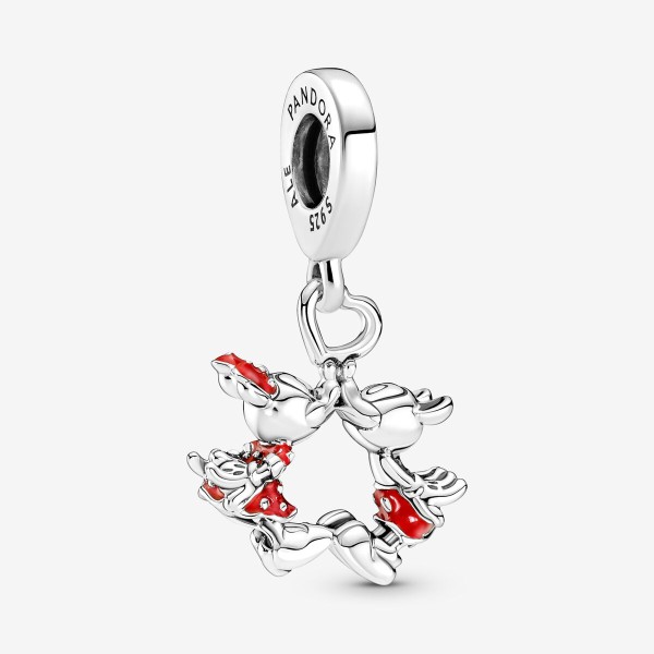 Disney Mickey and Minnie Mouse Kiss Pendant Charm