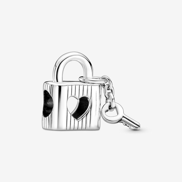 Padlock and Heart Key Charm