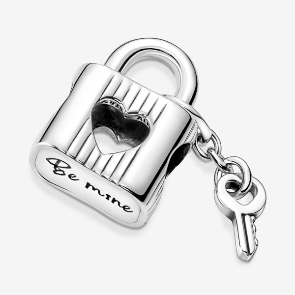 Padlock and Heart Key Charm
