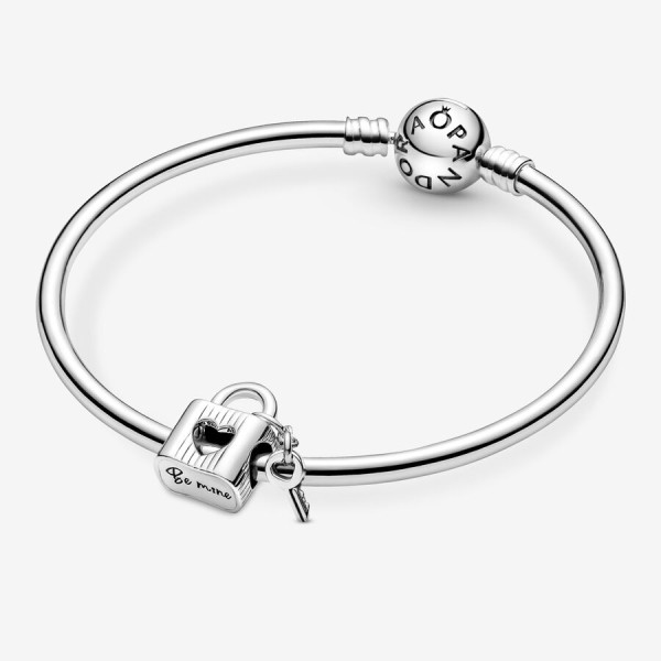 Padlock and Heart Key Charm