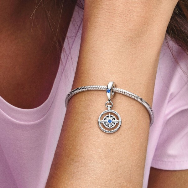 Rotating Compass Pendant Charm