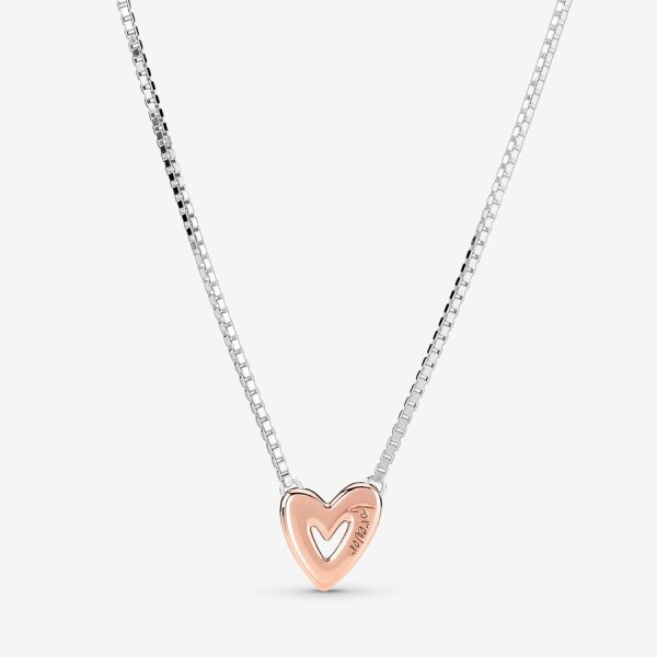 Shiny Freehand Heart Necklace