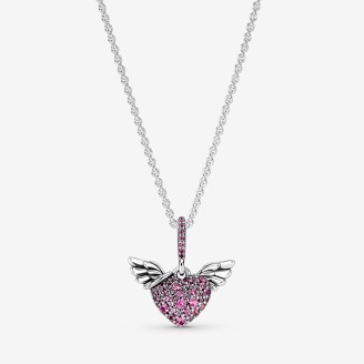 Pavé Heart Necklace and...