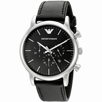 Armani Black Leather Watch