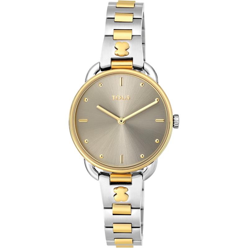 Reloj Tous de mujer Hold dorado, brazalente redondo de acero y fetiche,  ref. 700350220.