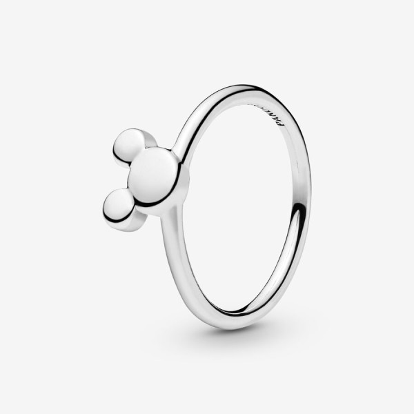 Mickey silhouette sterling silver ring