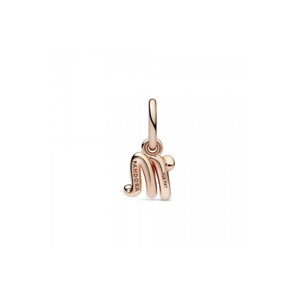 CHARM PANDORA INICIAL M MUNUSCULA ROSE