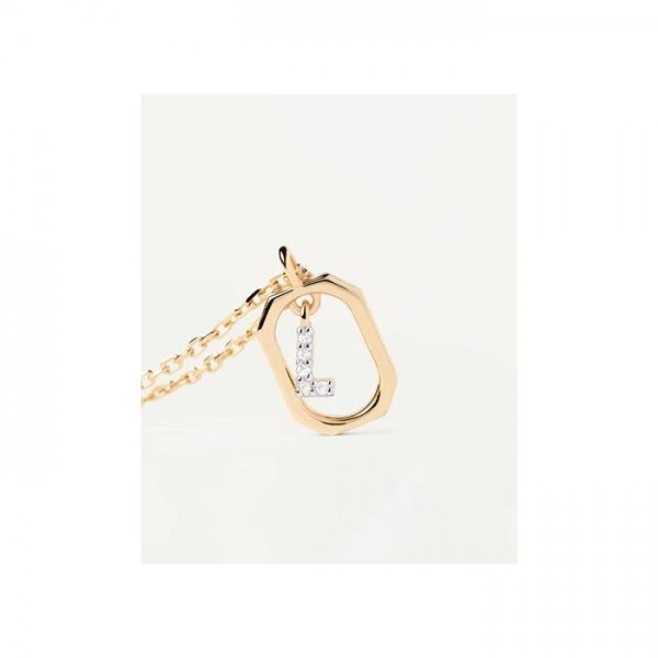 COLLAR PDPAOLA INICIAL L MINI GOLD CIRCONITAS