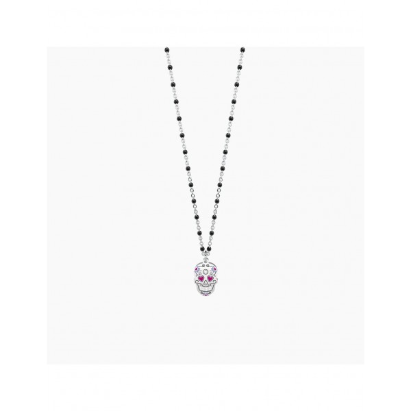 COLLAR ACERO KIDULT CALAVERA ESMALTE ES751051