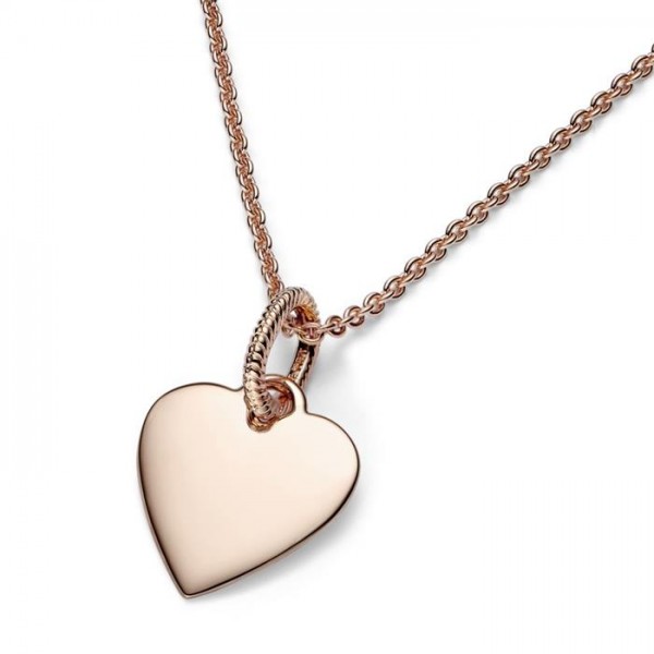 COLGANTE PANDORA CORAZON ROSE 14K