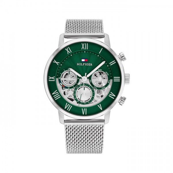 RELOJ ACERO MALLA TOMMY LEGED ESFERA GREEN